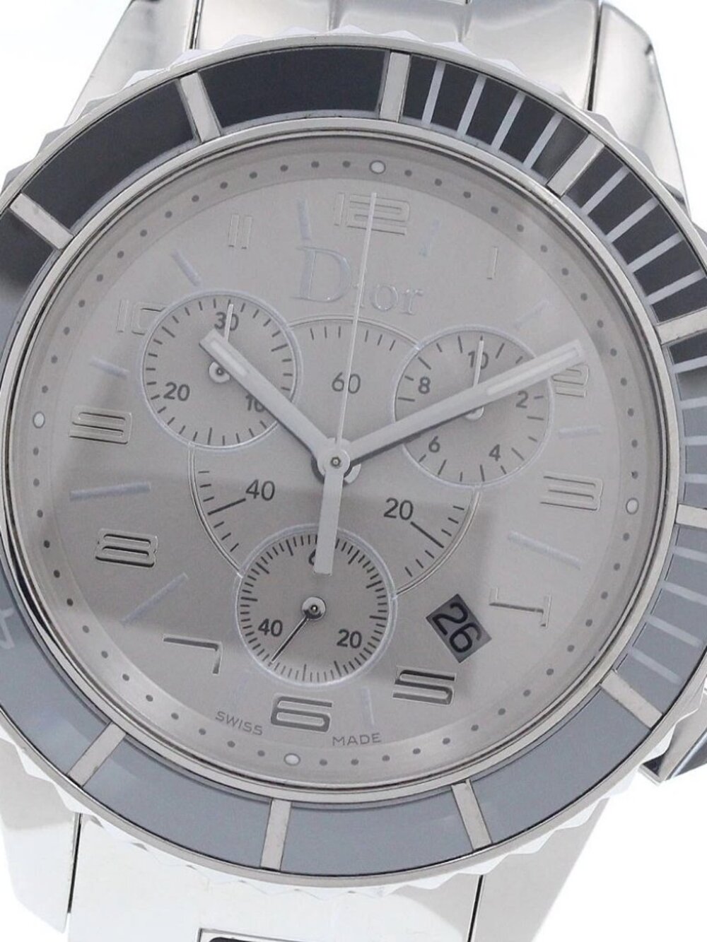 Dior crystal CD114312 Chronograph gray Dial Quartz Men's Watch_963267